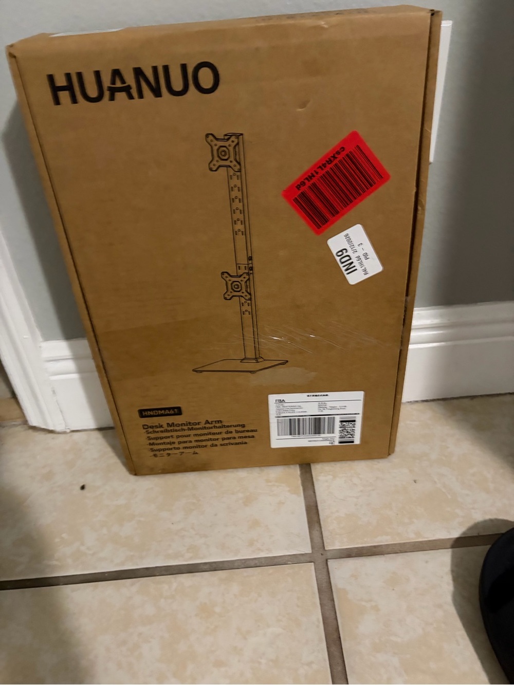 Black Dual Monitor Desk Mount Stand